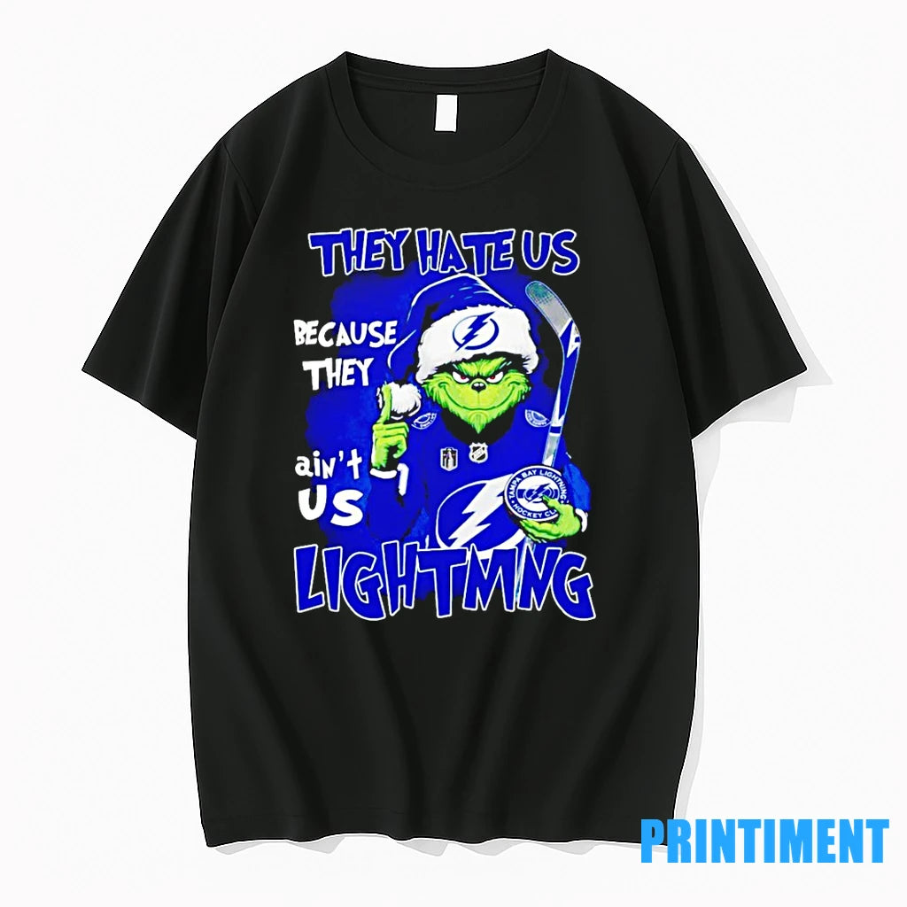 Santa Grinch They Hate Us Because They Aint Us Lightning Tshirts Sweater
