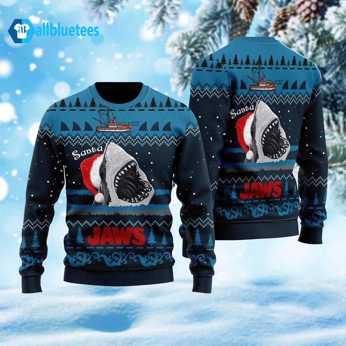 Santa Shark Ugly Christmas Sweater