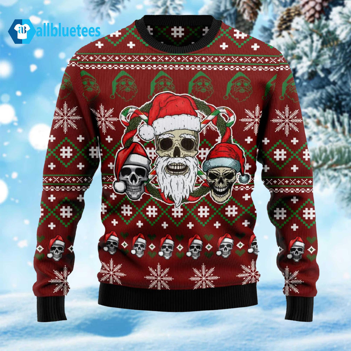 Santa Skull Ugly Christmas Sweater