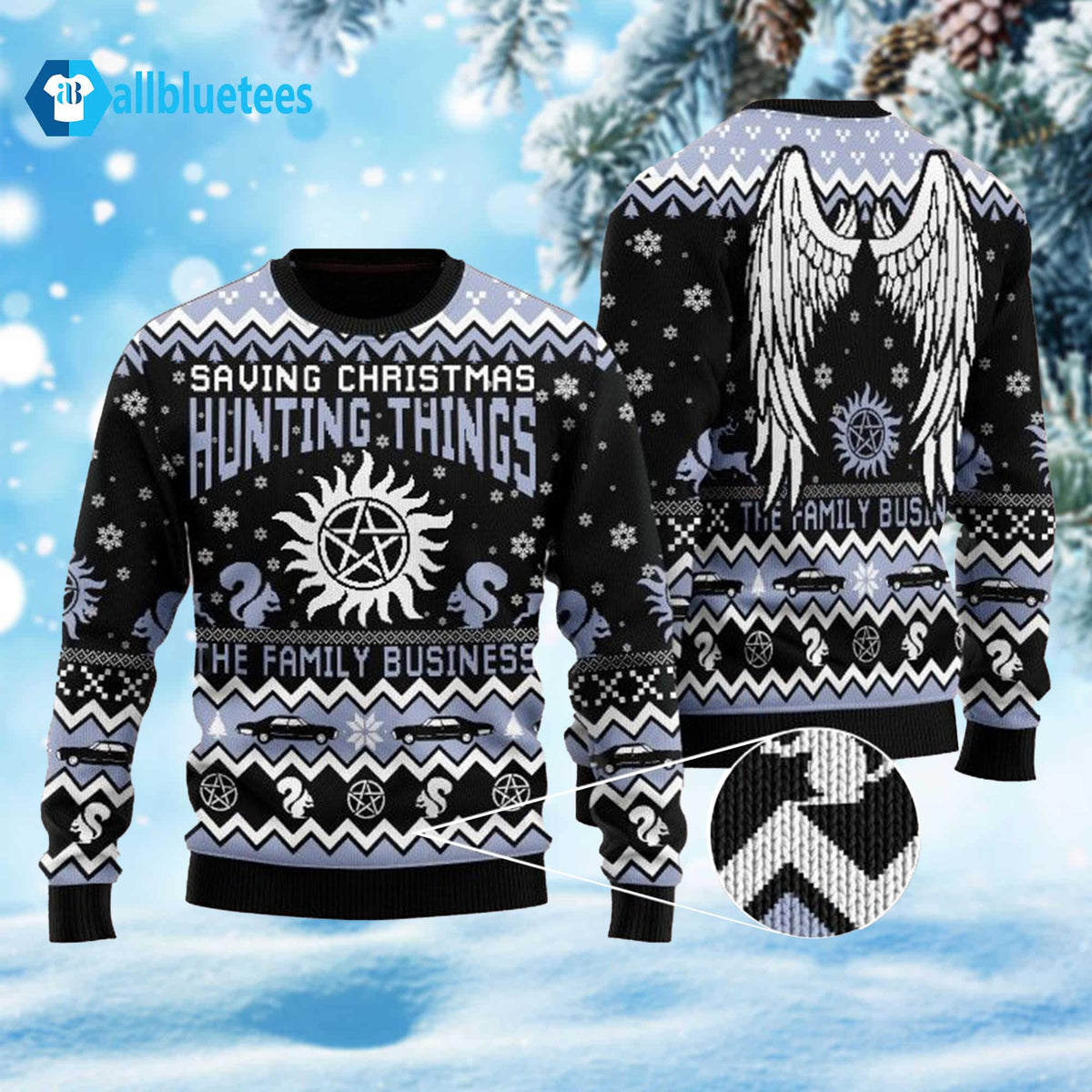 Saving Christmas Hunting Things Ugly Christmas Sweater