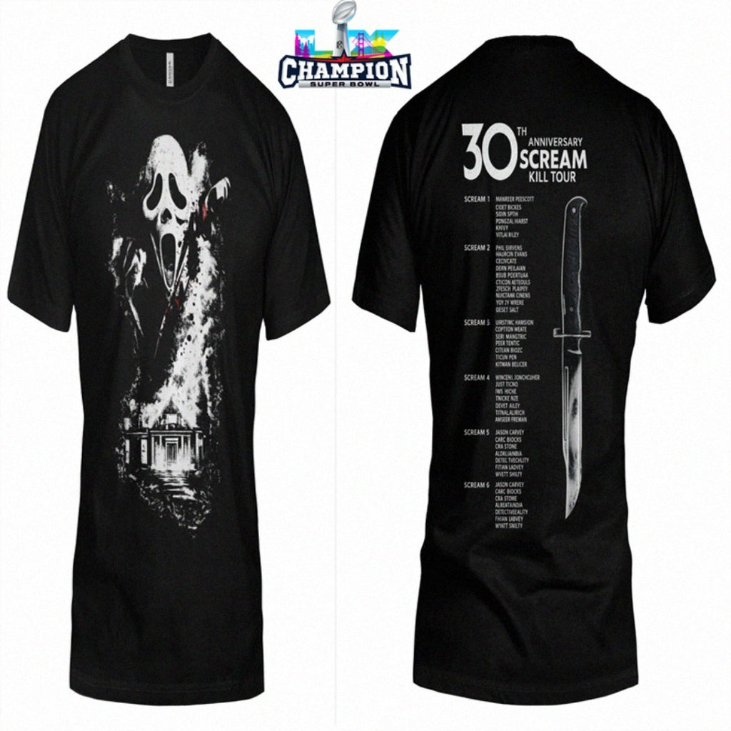 Scream 7 30th Anniversary Kill Tour 2026 Ghostface Knife T-Shirts