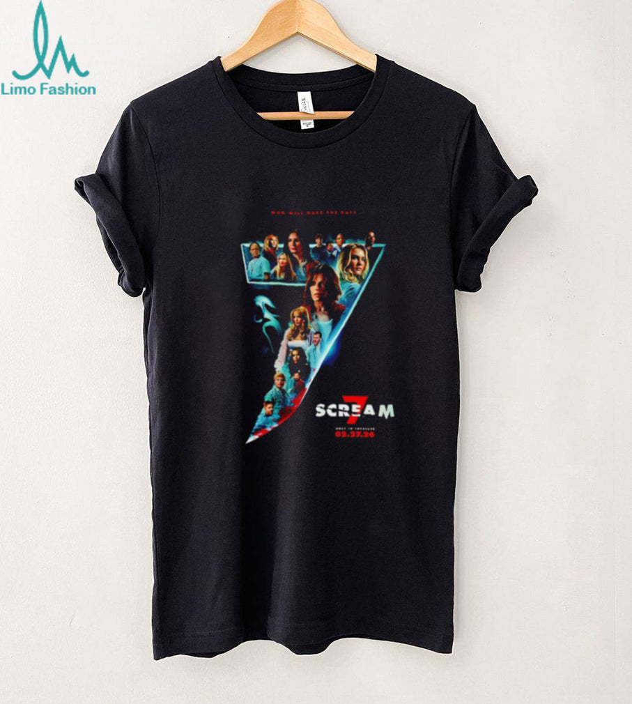 Scream 7 Horror Movie Poster Graphic T Shirt Ghostface Fan Apparel