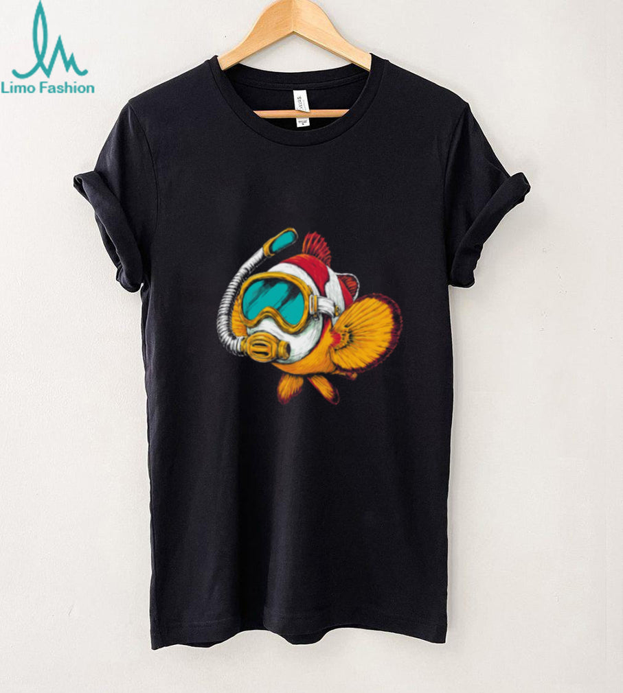 Scuba Diving Goldfish with Snorkel Mask Humor T Shirt