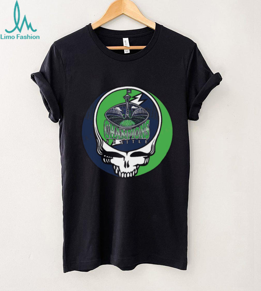 Seattle Champions Space Needle Skull Graphic Tee Sport Fan Streetwear