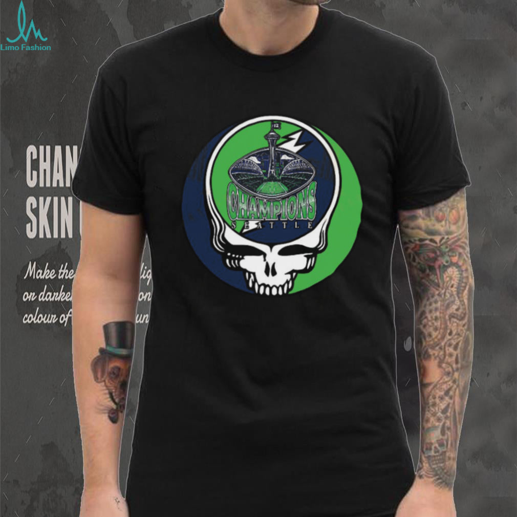 Seattle Champions Space Needle Skull Graphic Tee Sport Fan Streetwear
