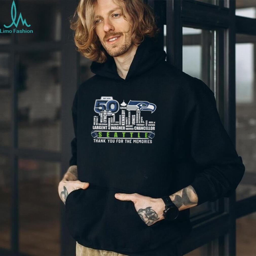 Seattle Football 50th Anniversary Legends Player Name Word Art T Shirt