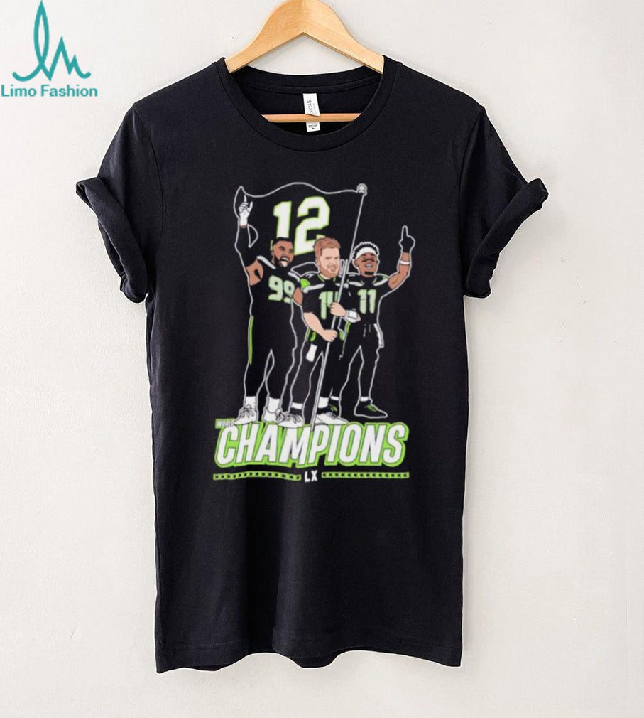Seattle Football World Champions 12th Man Trio Cartoon Shirt