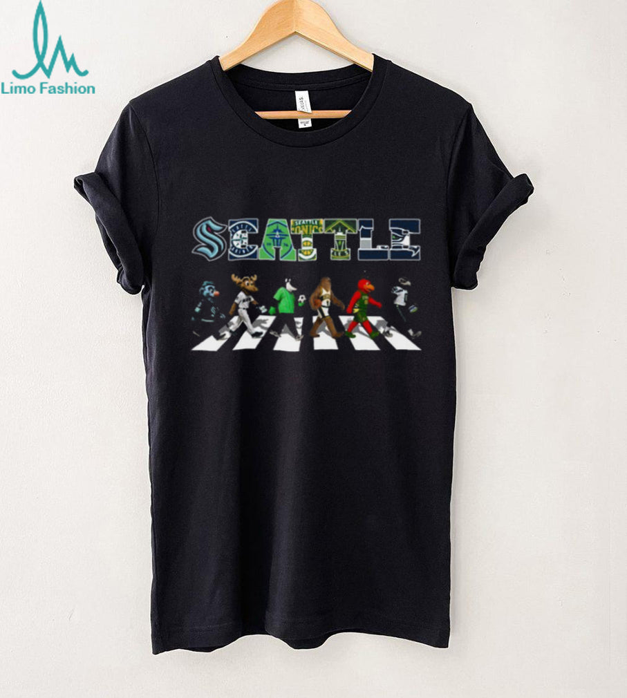 Seattle Sports Teams Mascots Abbey Road Crossing T Shirt