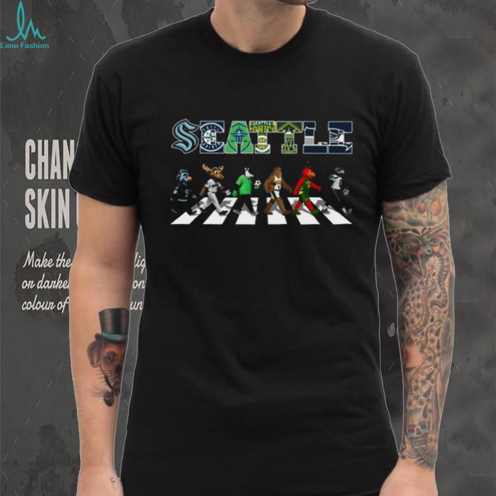 Seattle Sports Teams Mascots Abbey Road Crossing T Shirt