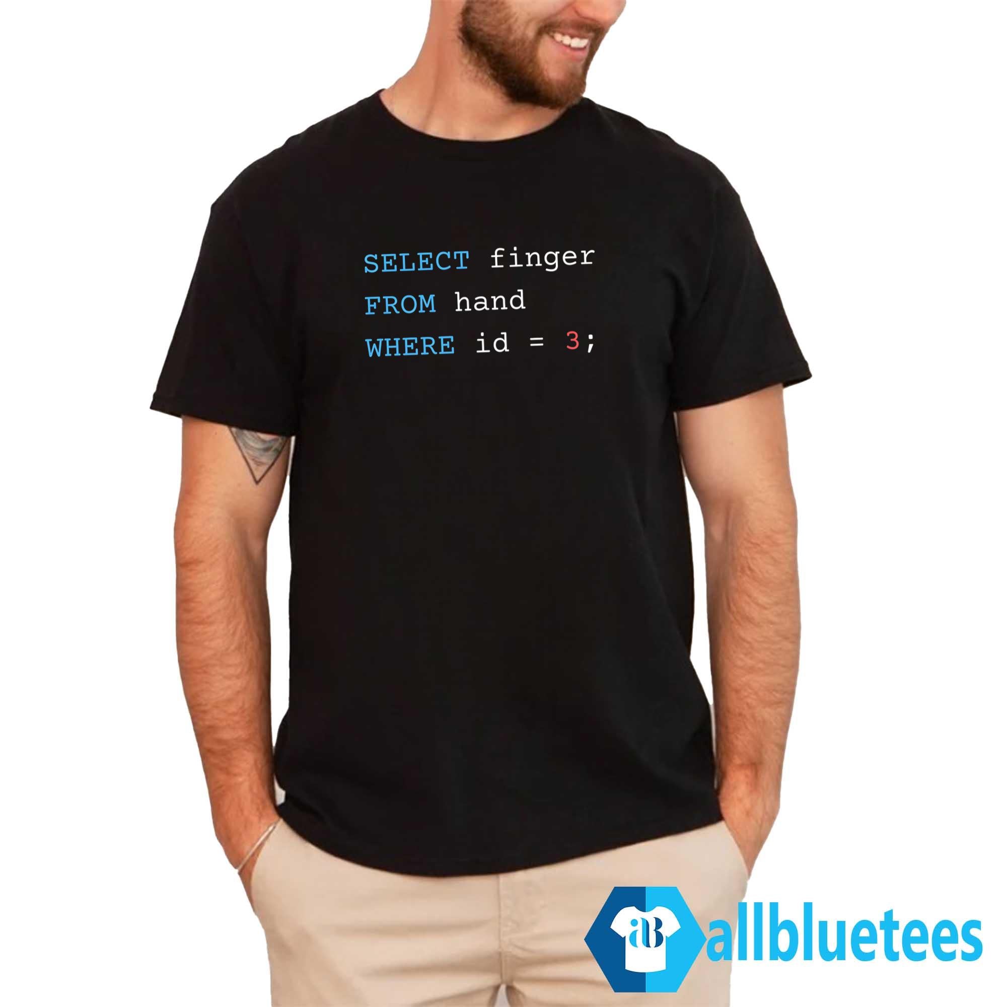 Select Finger From Hand Where Id 3 Shirt