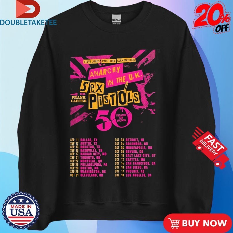 Sex Pistols Anarchy In The UK 50 Years Of Punk 2026 Tour Dates Shirts