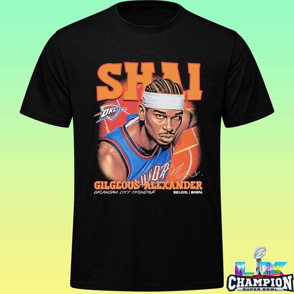 Shai Gilgeous-alexander Oklahoma City Thunder Airbrush Shirt