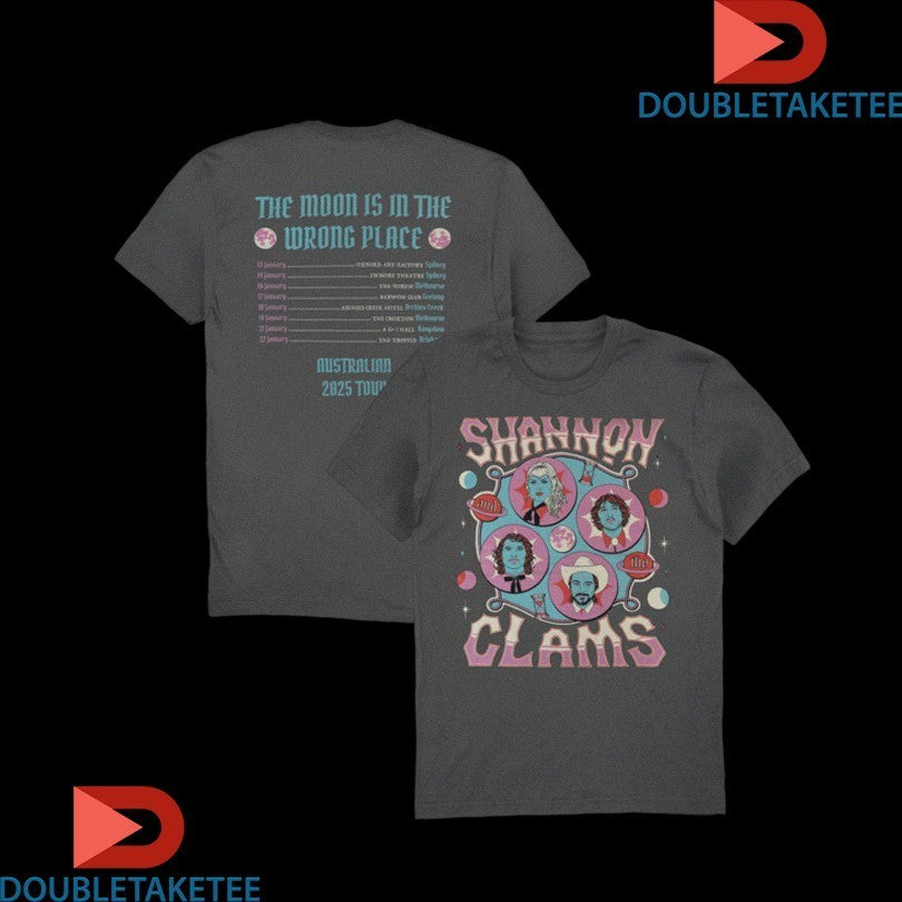 Shannon & The Clams The Moon Is In The Wrong Place Australia 2025 Tour Shirts