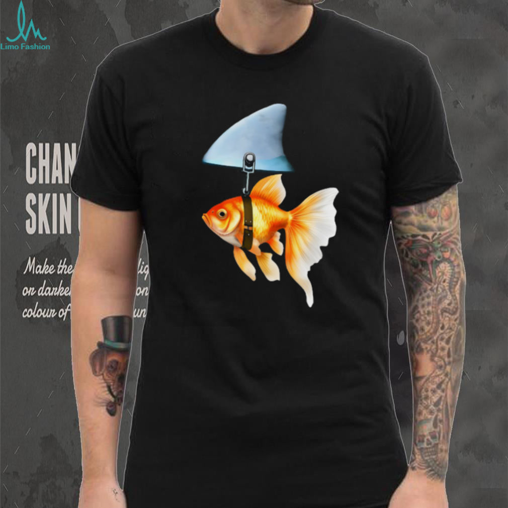 Shark Fin Goldfish Funny Graphic T Shirt Ambition Design