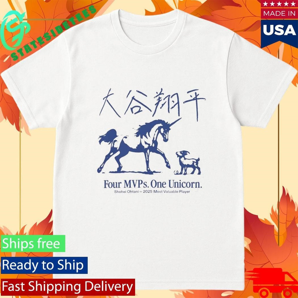 Shohei Ohtani Four MVPs One Unicorn Shirt