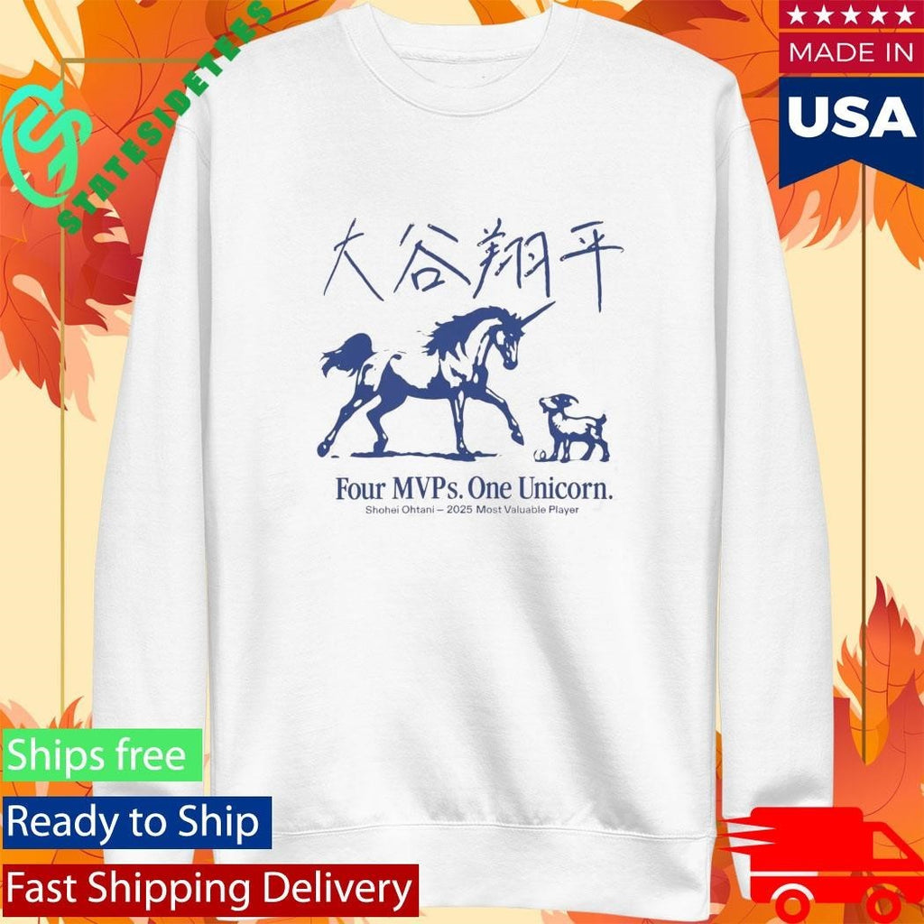 Shohei Ohtani Four MVPs One Unicorn Shirt