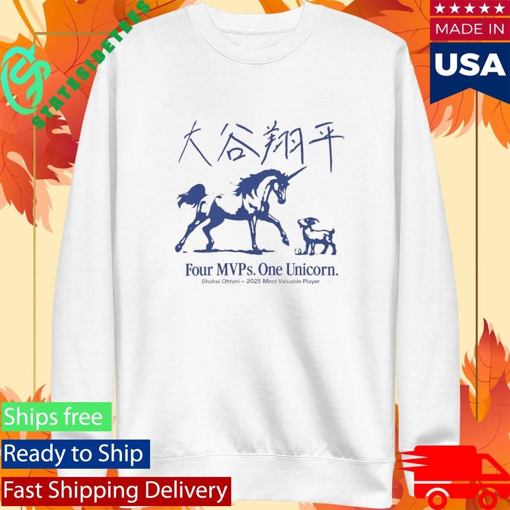Shohei Ohtani Four MVPs One Unicorn Shirt