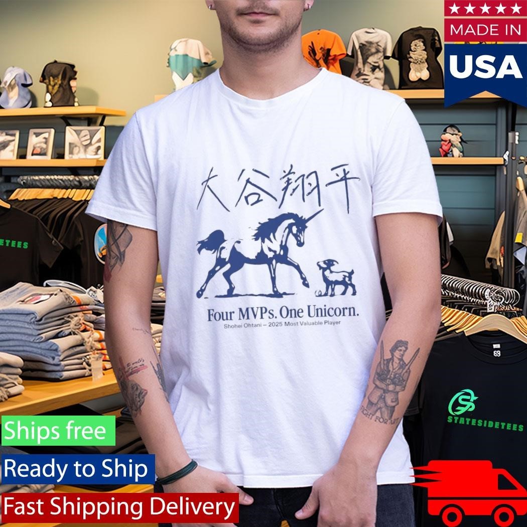 Shohei Ohtani Four MVPs One Unicorn Shirt