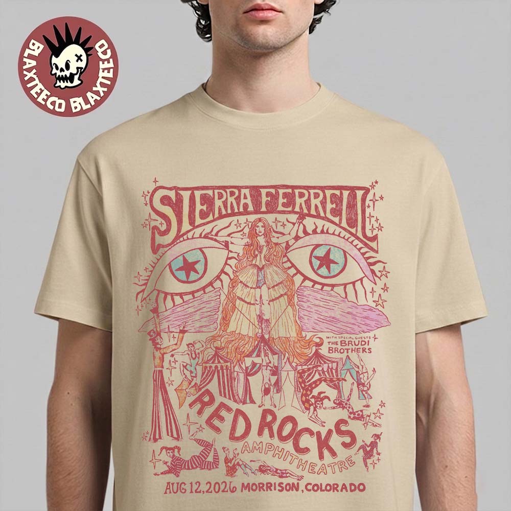 Sierra Ferrell Red Rocks 2026 Pop Up Shop Merch Exclusive Tee In Morrison CO On August 12 2026 T-Shirt
