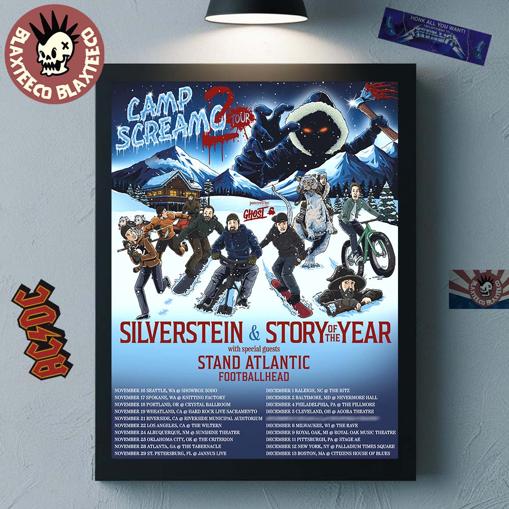 Silverstein Camp Screamo 2 Tour 2026 Schedule Dates Home Decor Poster Canvas