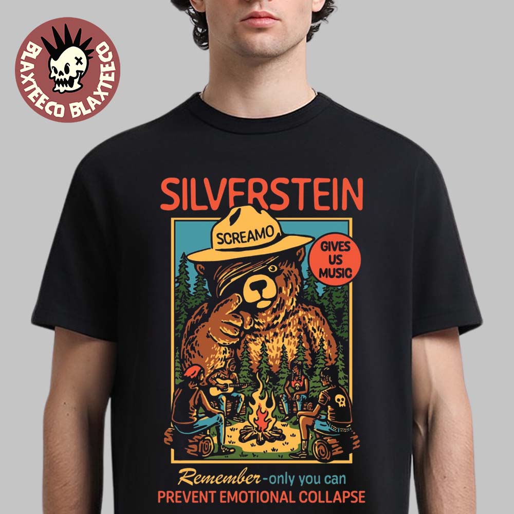 Silverstein Camp Screamo 2026 Tour Merch Teddy Bear T-Shirt