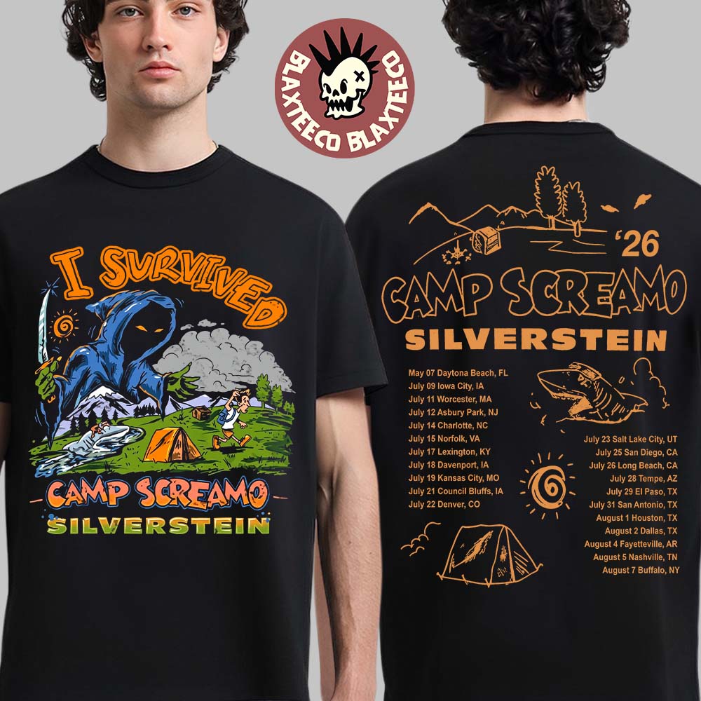 Silverstein Camp Screamo 2026 Tour North America Merch I Survived Camp Screamo T-Shirt