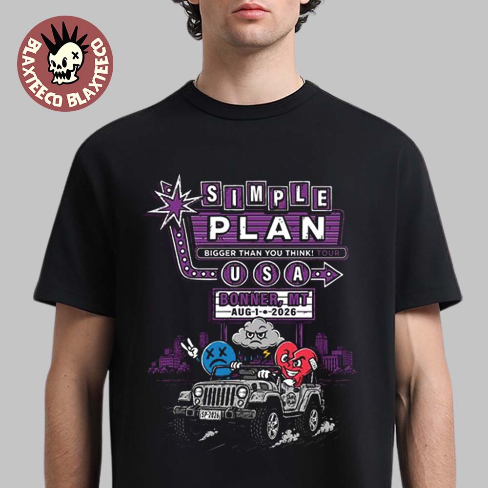 Simple Plan Bonner MT 2026 Specific City Tee Live At KettleHouse Amphitheater On August 1 2026 T-Shirt
