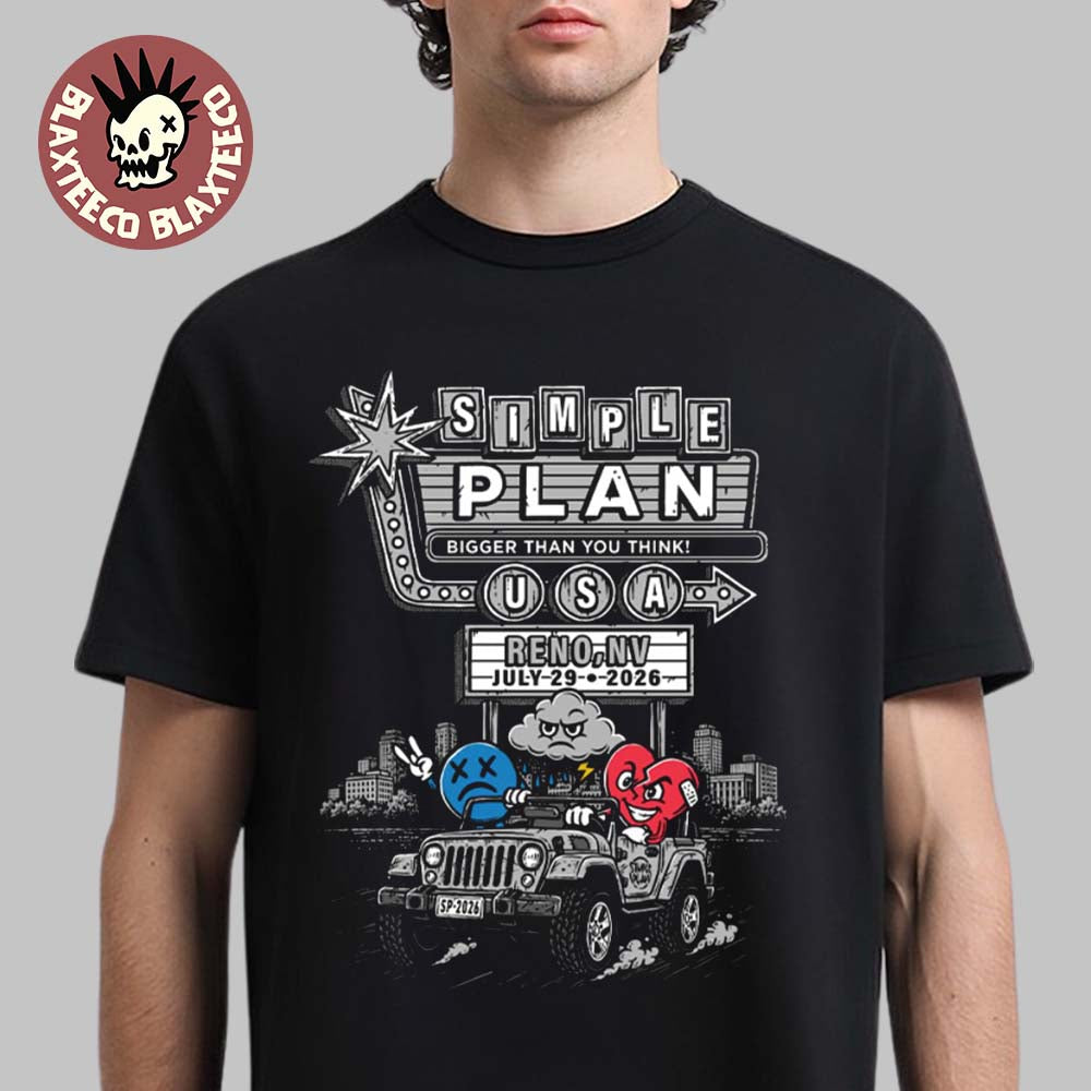 Simple Plan Reno NV 2026 Specific City Tee At Grand Theatre On July 29 2026 Unisex T-Shirt