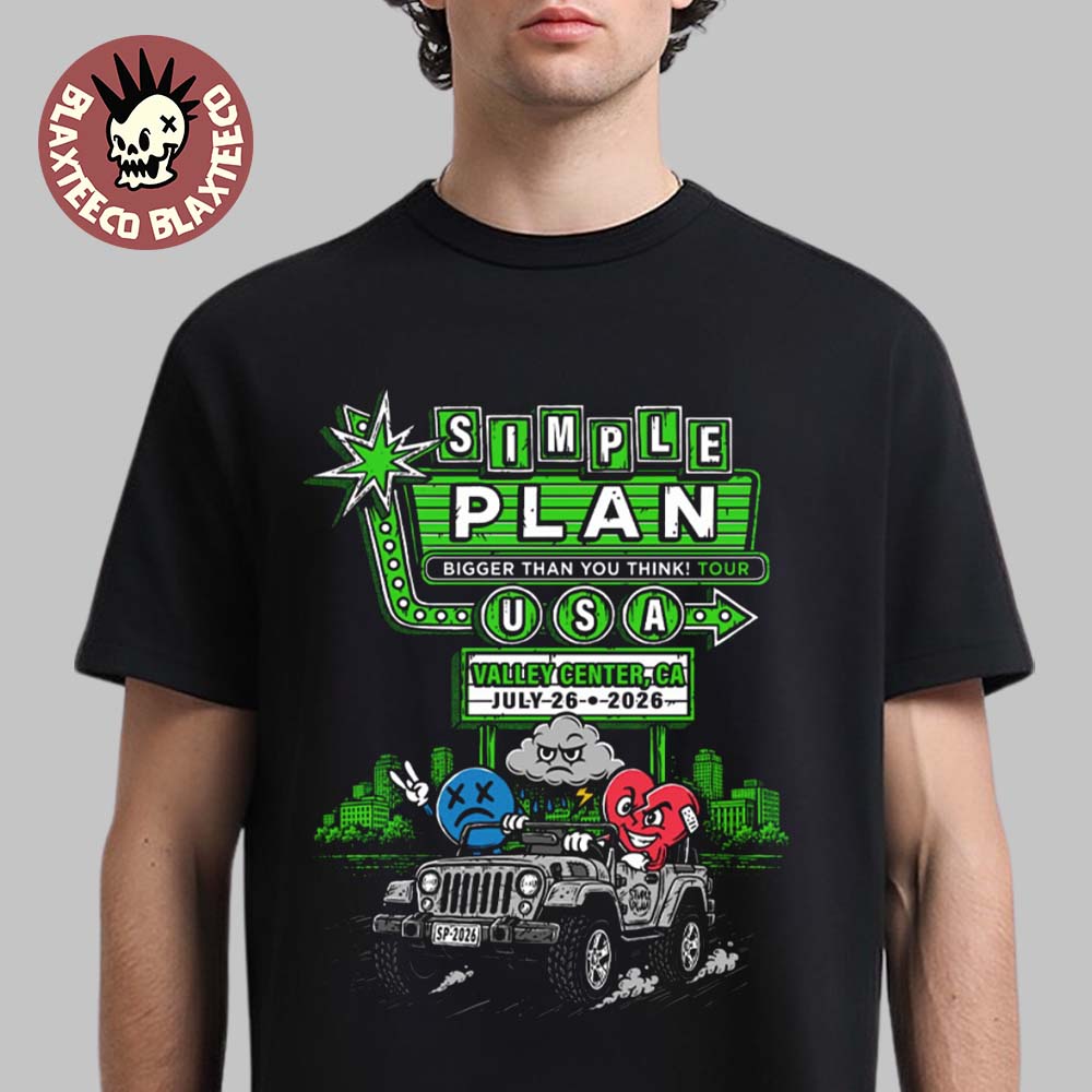 Simple Plan Valley Center CA 2026 City Exclusive Tee At The Events Center On July 26 2026 T-Shirt