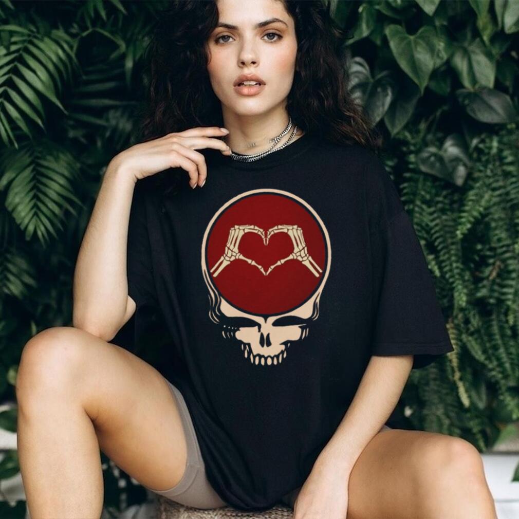 Skeleton Hands Heart Steal Your Face Grateful Dead Tribute Shirt