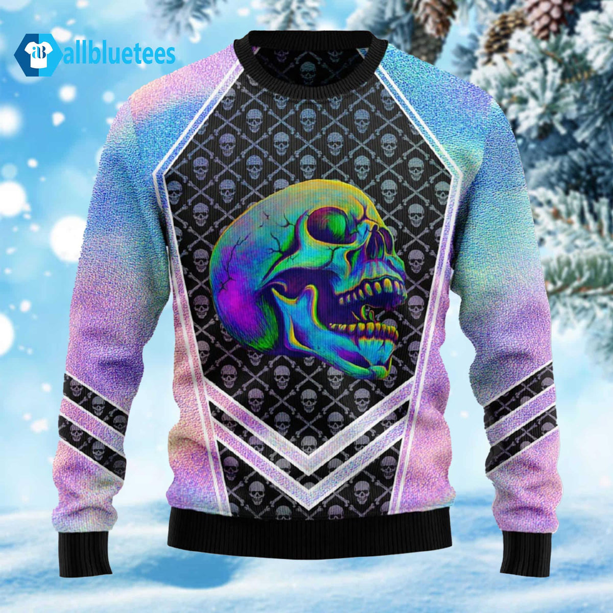 Skull Hologram Ugly Christmas Sweater