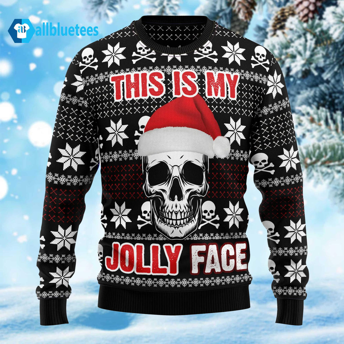 Skull Jolly Face Ugly Christmas Sweater