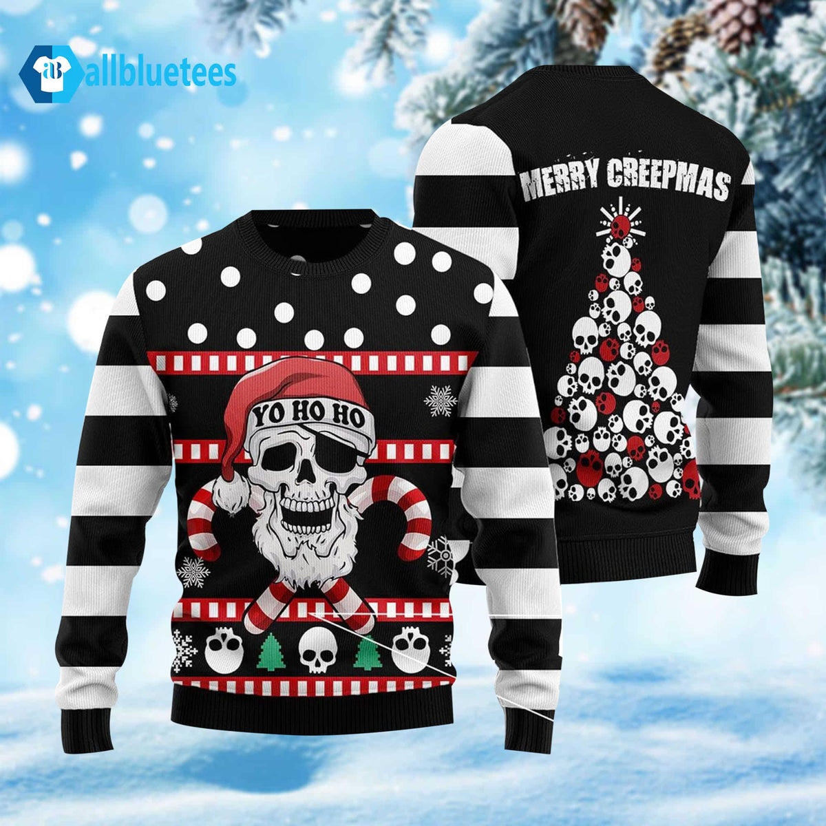 Skull Merry Creepmas Ugly Christmas Sweater