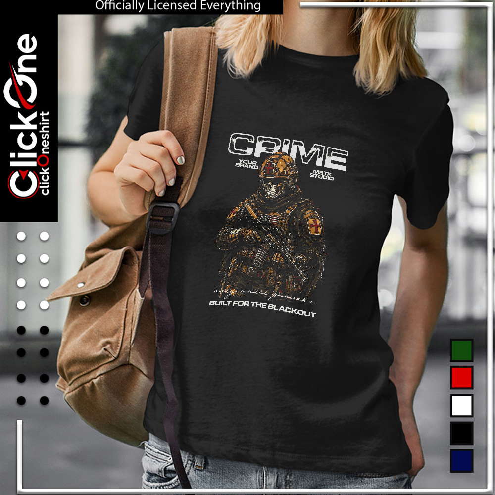 Skull Soldier Crusader Knight CRIME holy until provoke Built for the blackout shirt