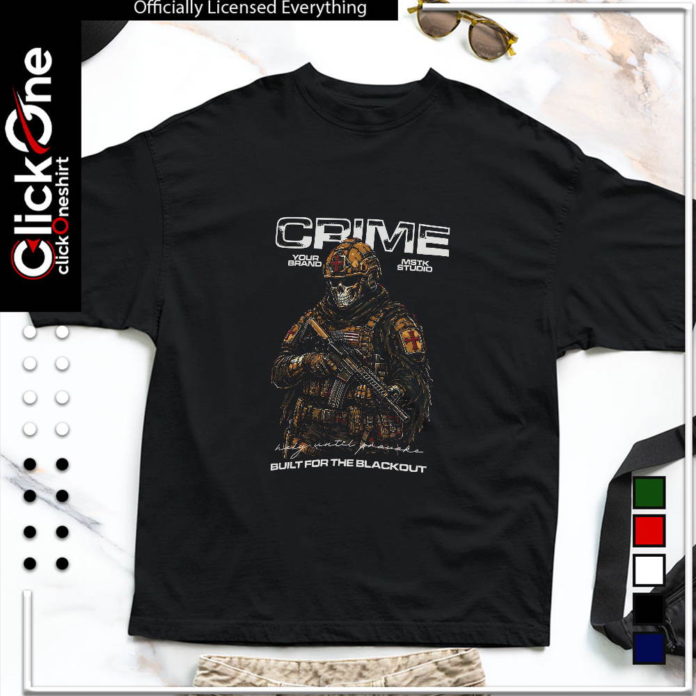 Skull Soldier Crusader Knight CRIME holy until provoke Built for the blackout shirt