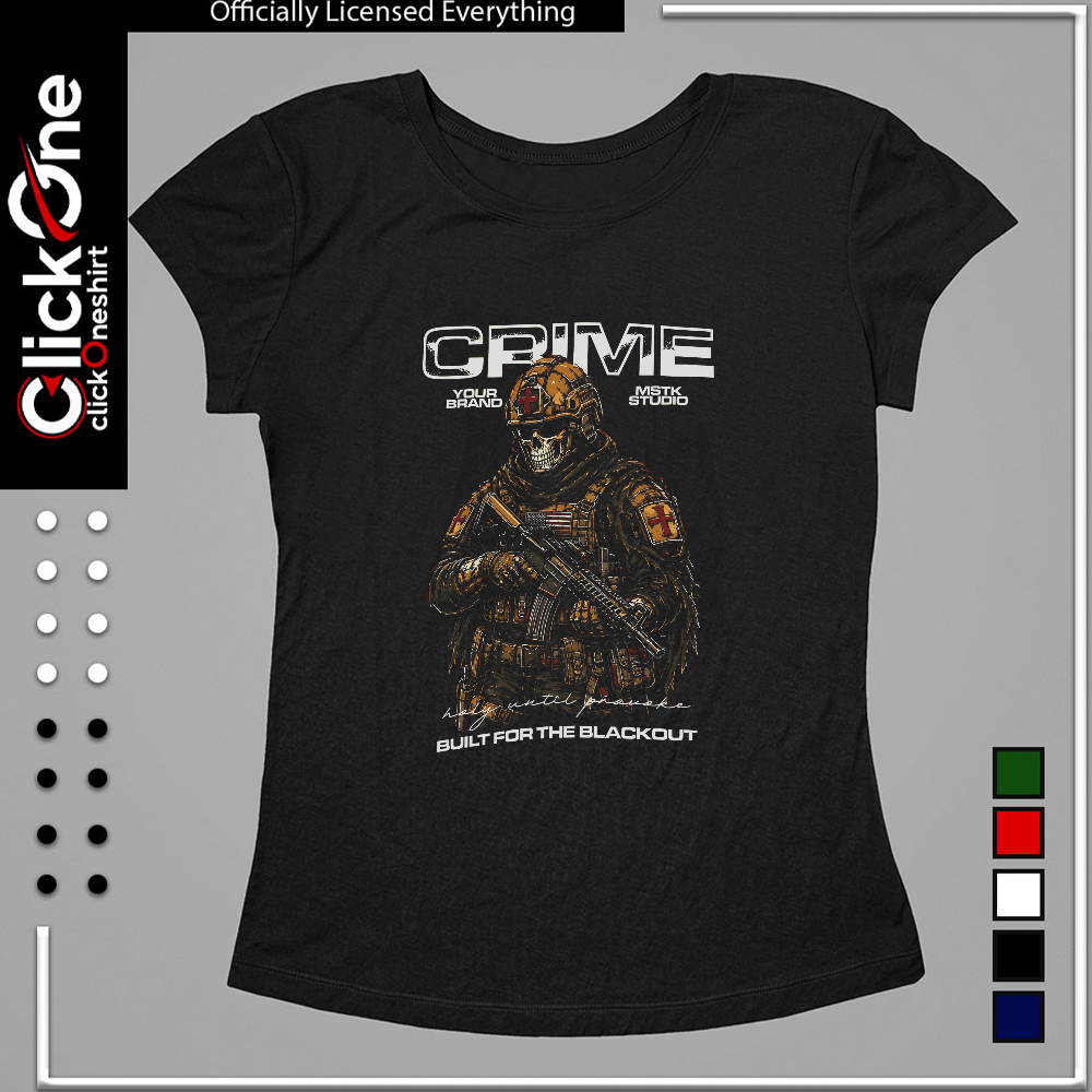 Skull Soldier Crusader Knight CRIME holy until provoke Built for the blackout shirt