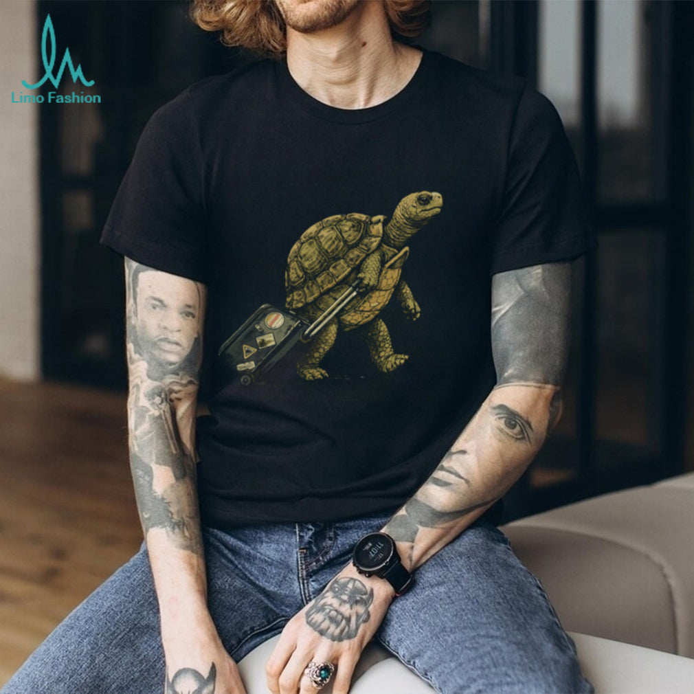Slow Traveler Turtle Luggage Suitcase Illustration T Shirt