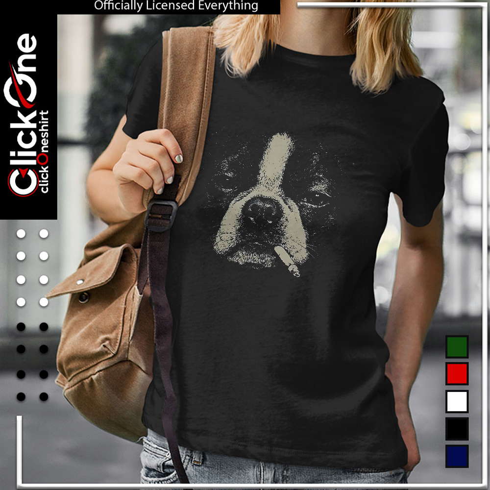 Smoking Boston Terrier shirt