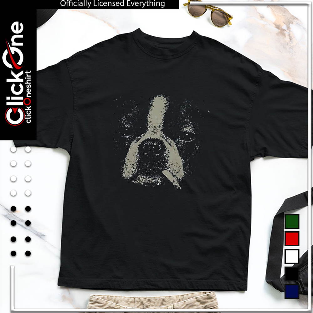 Smoking Boston Terrier shirt