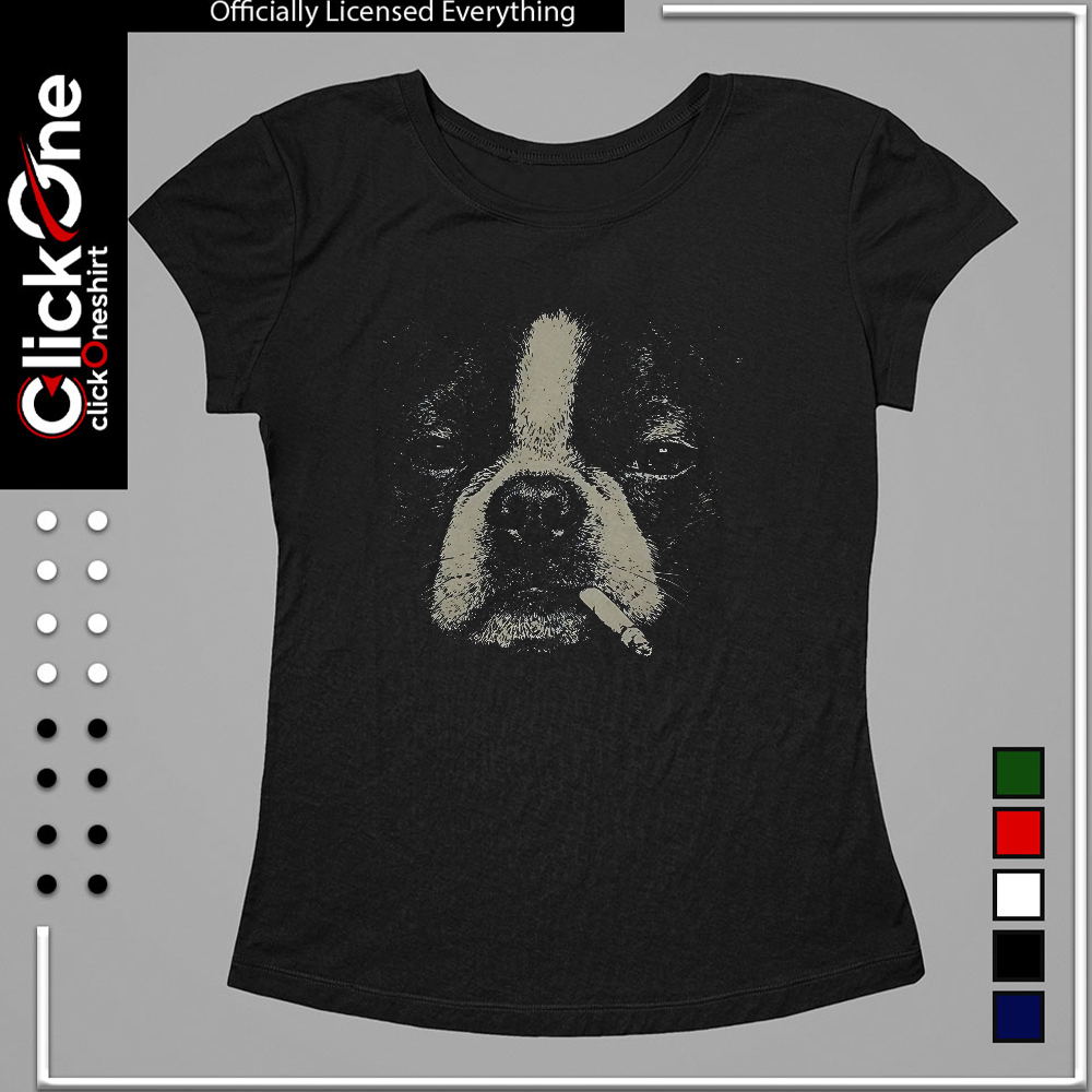 Smoking Boston Terrier shirt
