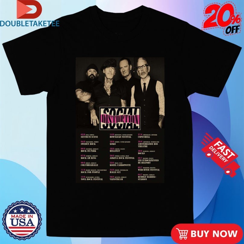 Social Distortion EU 2026 Shows Shirts