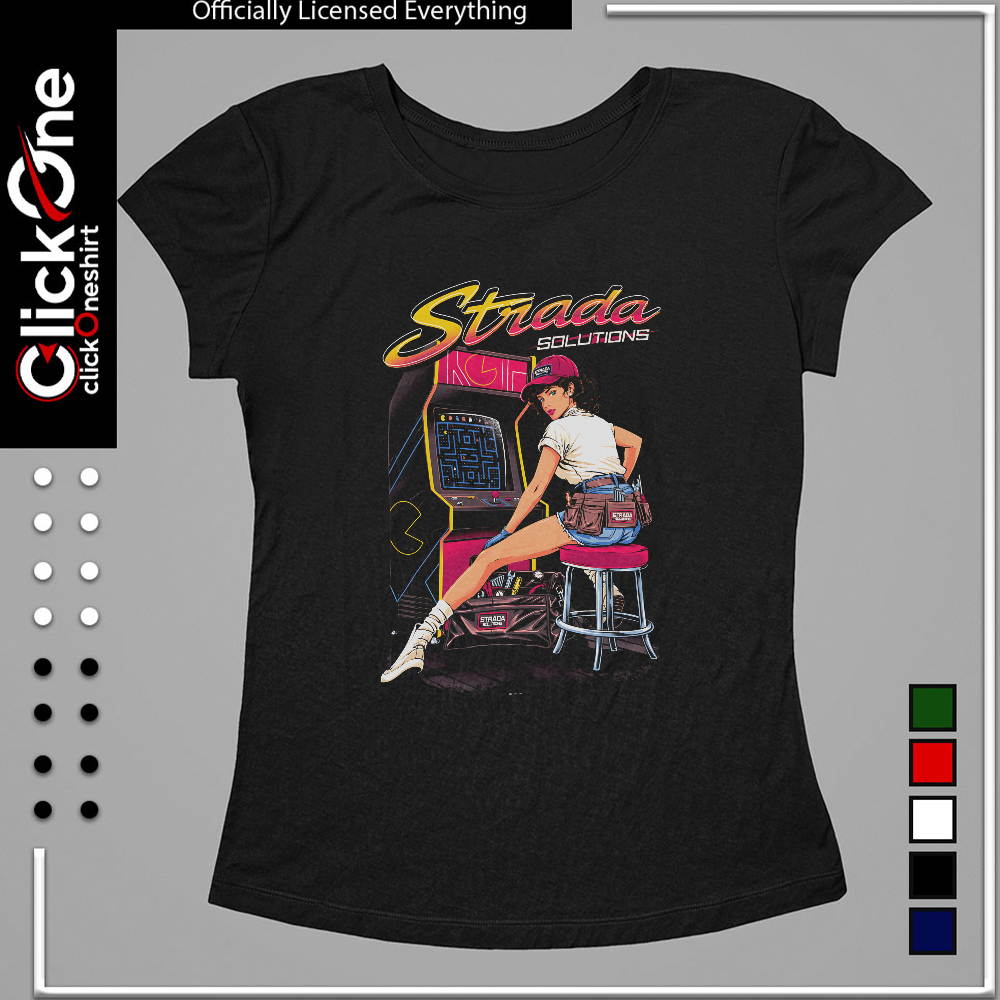 Strada Solutions Arcade Mechanic Girl woman repairing game shirt