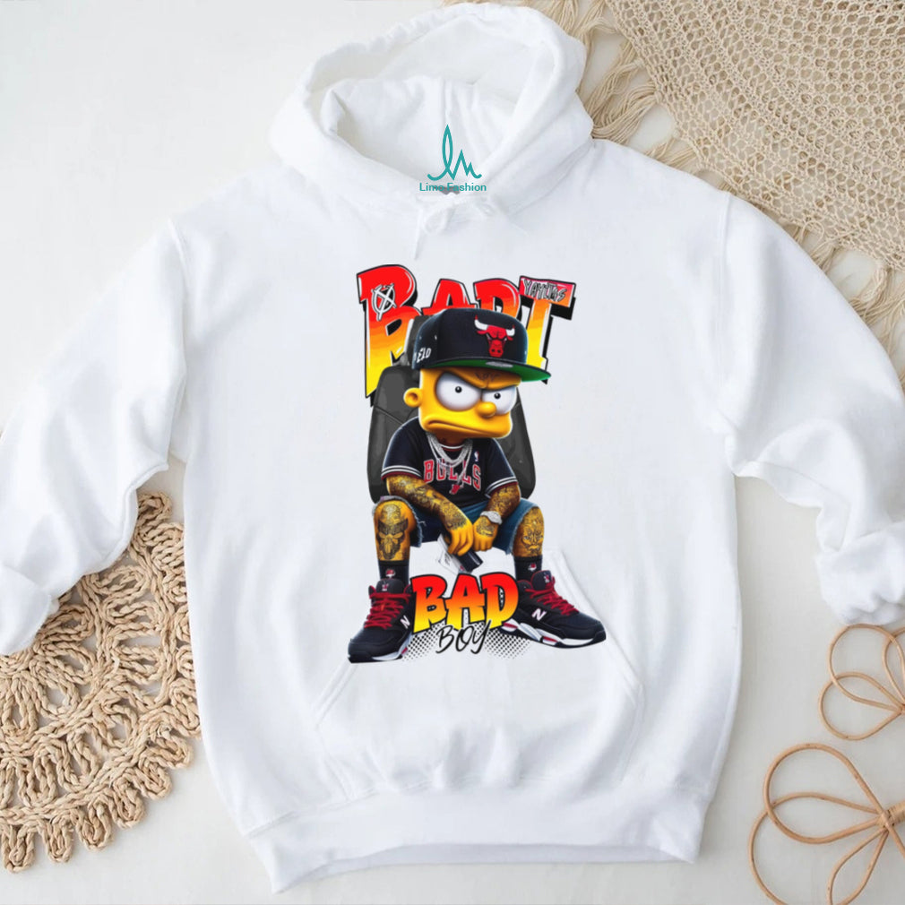 Streetwear Bart Simpson X Chicago Bulls Bad Boy Hypebeast Graphic Tee