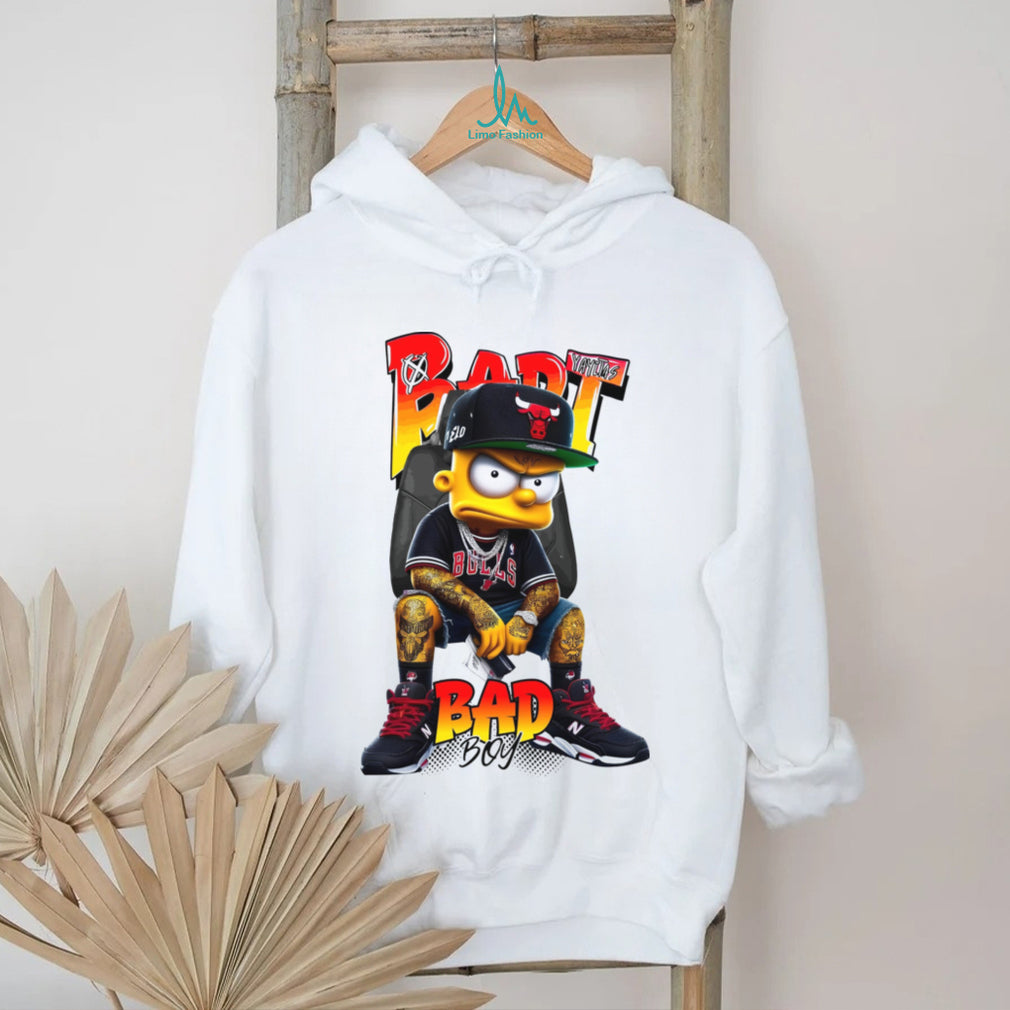 Streetwear Bart Simpson X Chicago Bulls Bad Boy Hypebeast Graphic Tee