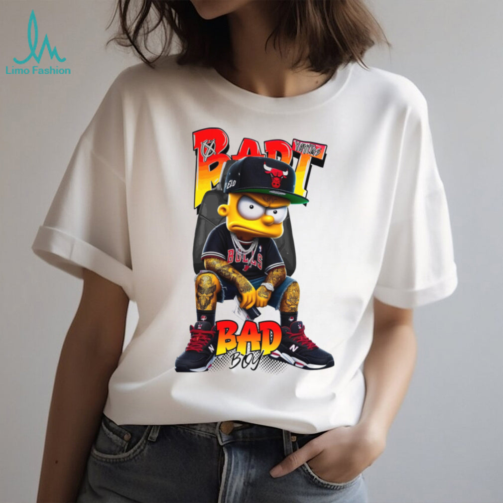 Streetwear Bart Simpson X Chicago Bulls Bad Boy Hypebeast Graphic Tee