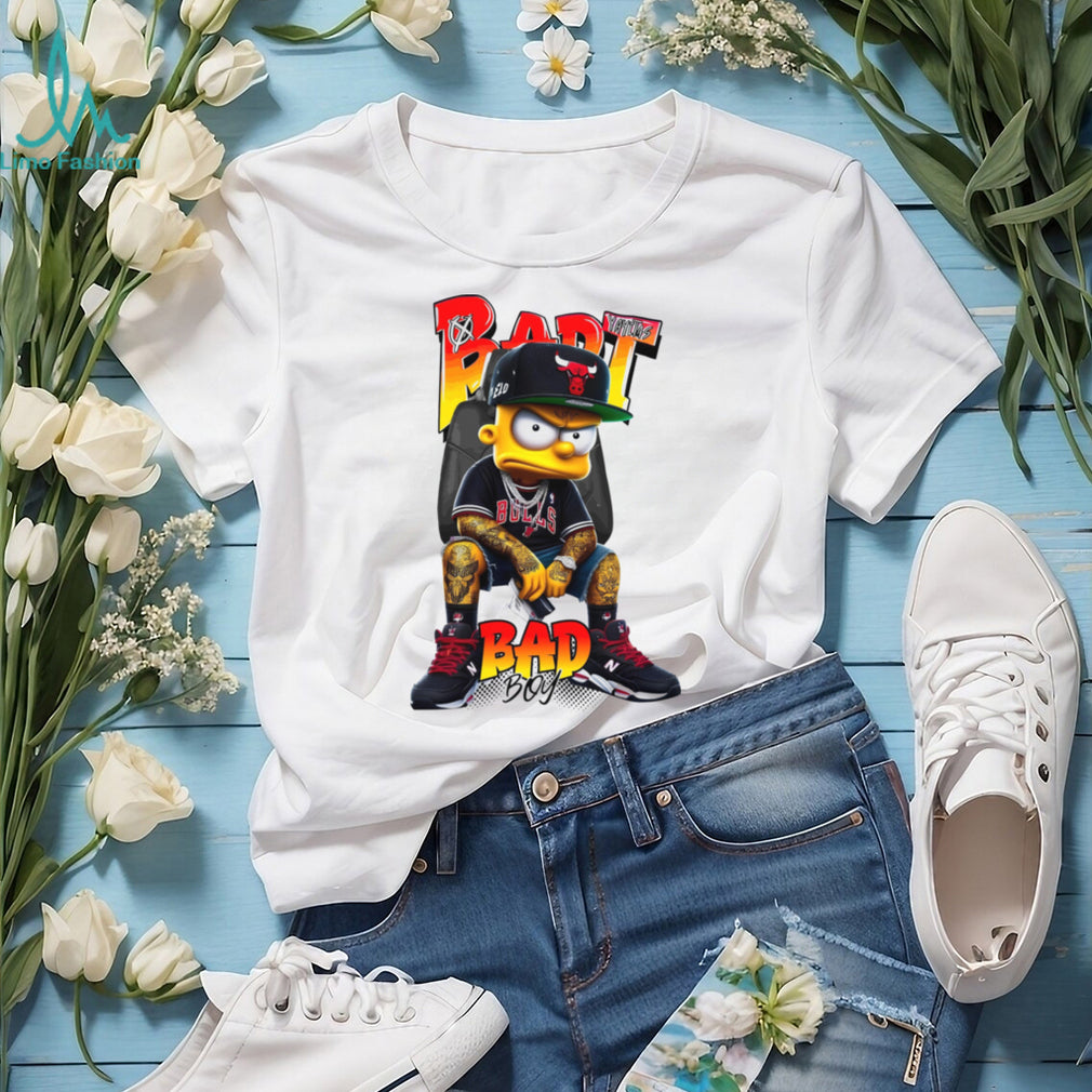 Streetwear Bart Simpson X Chicago Bulls Bad Boy Hypebeast Graphic Tee
