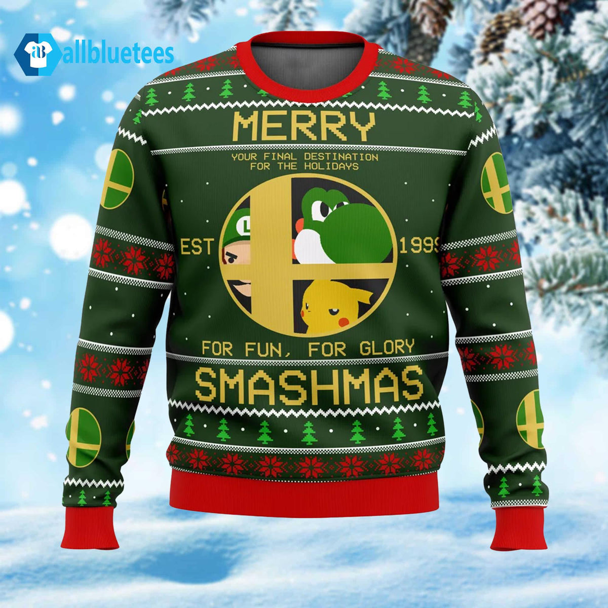 Super Smashmas Merry Smashmas Ugly Christmas Sweater