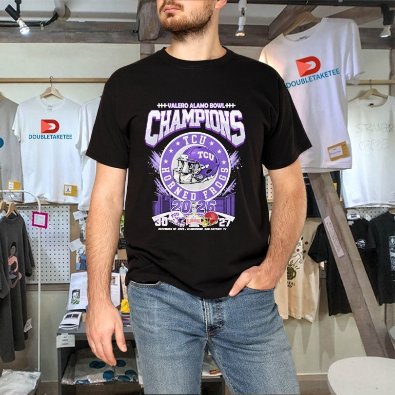 TCU Horned Frogs Vs USC Trojans Valero Alamo Bowl Champions 2026 T-Shirts
