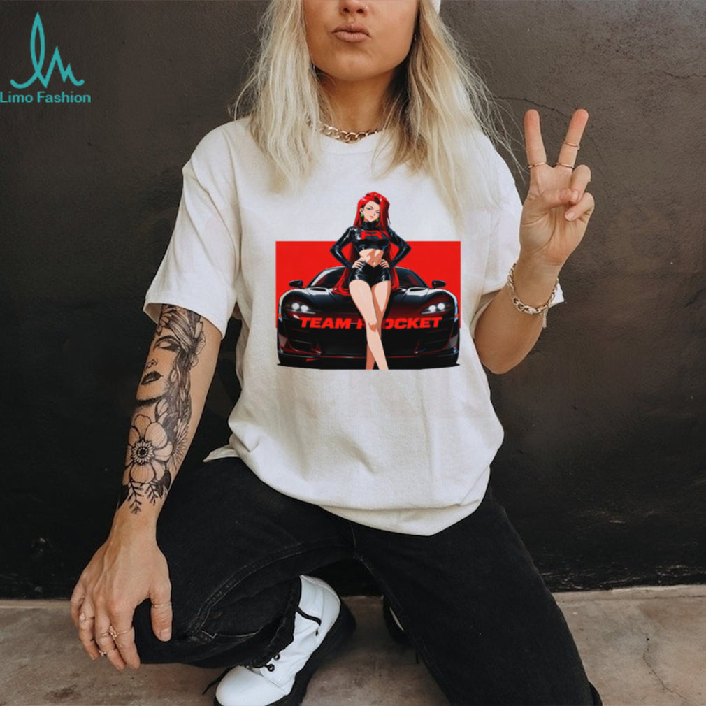 Team Rocket Jessie Anime Girl with Sports Car Graphic Tee