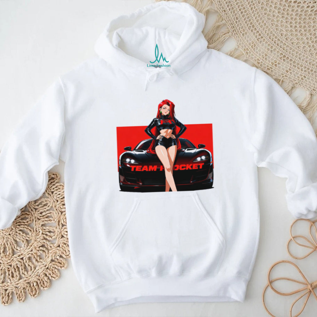 Team Rocket Jessie Anime Girl with Sports Car Graphic Tee